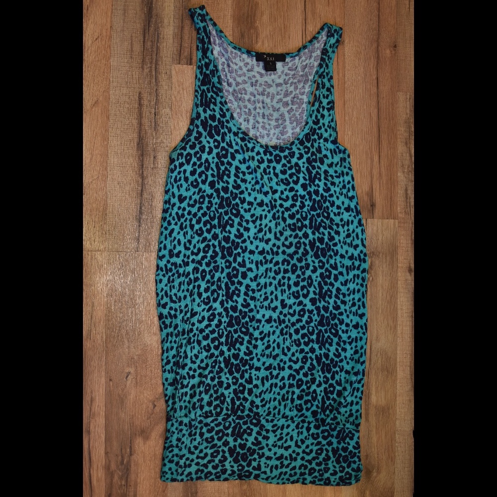 Forever 21 | Teal Leopard Print Dress